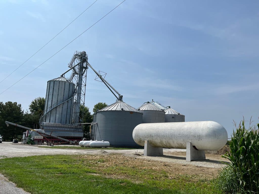 Franger Gas bulk propane storage beside a grain operation